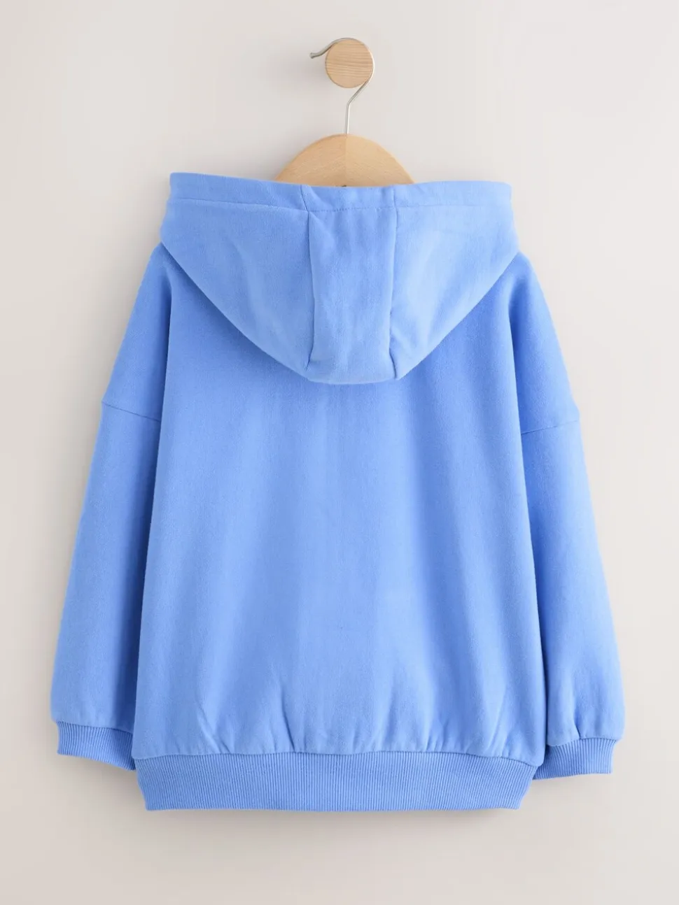Blauw - Hoodie met doorlopende rits (3-16 jr)