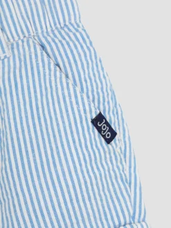 Blauw - JoJo Maman Bébé Seersucker gestreepte short van 100% katoen