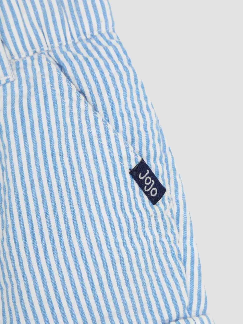 Blauw - JoJo Maman Bébé Seersucker gestreepte short van 100% katoen
