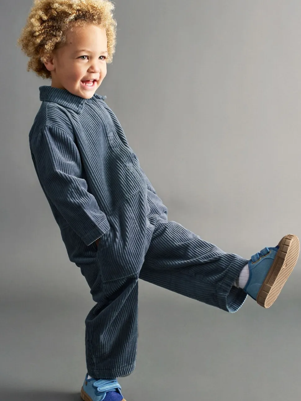 Blauw - KILDY by MORI Blue Cord Boilersuit