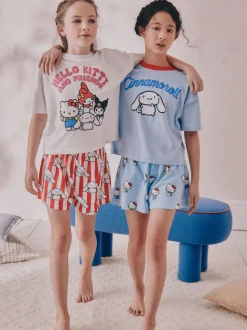Blauw - Korte Hello Kitty pyjama's 2 set (3-14jaar)