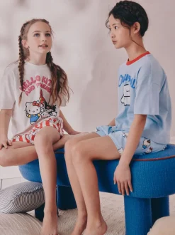 Blauw - Korte Hello Kitty pyjama's 2 set (3-14jaar)