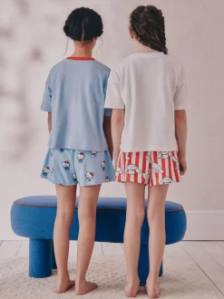 Blauw - Korte Hello Kitty pyjama's 2 set (3-14jaar)