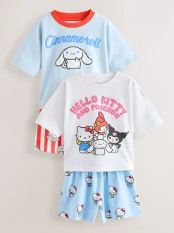 Blauw - Korte Hello Kitty pyjama's 2 set (3-14jaar)