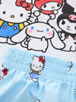 Blauw - Korte Hello Kitty pyjama's 2 set (3-14jaar)
