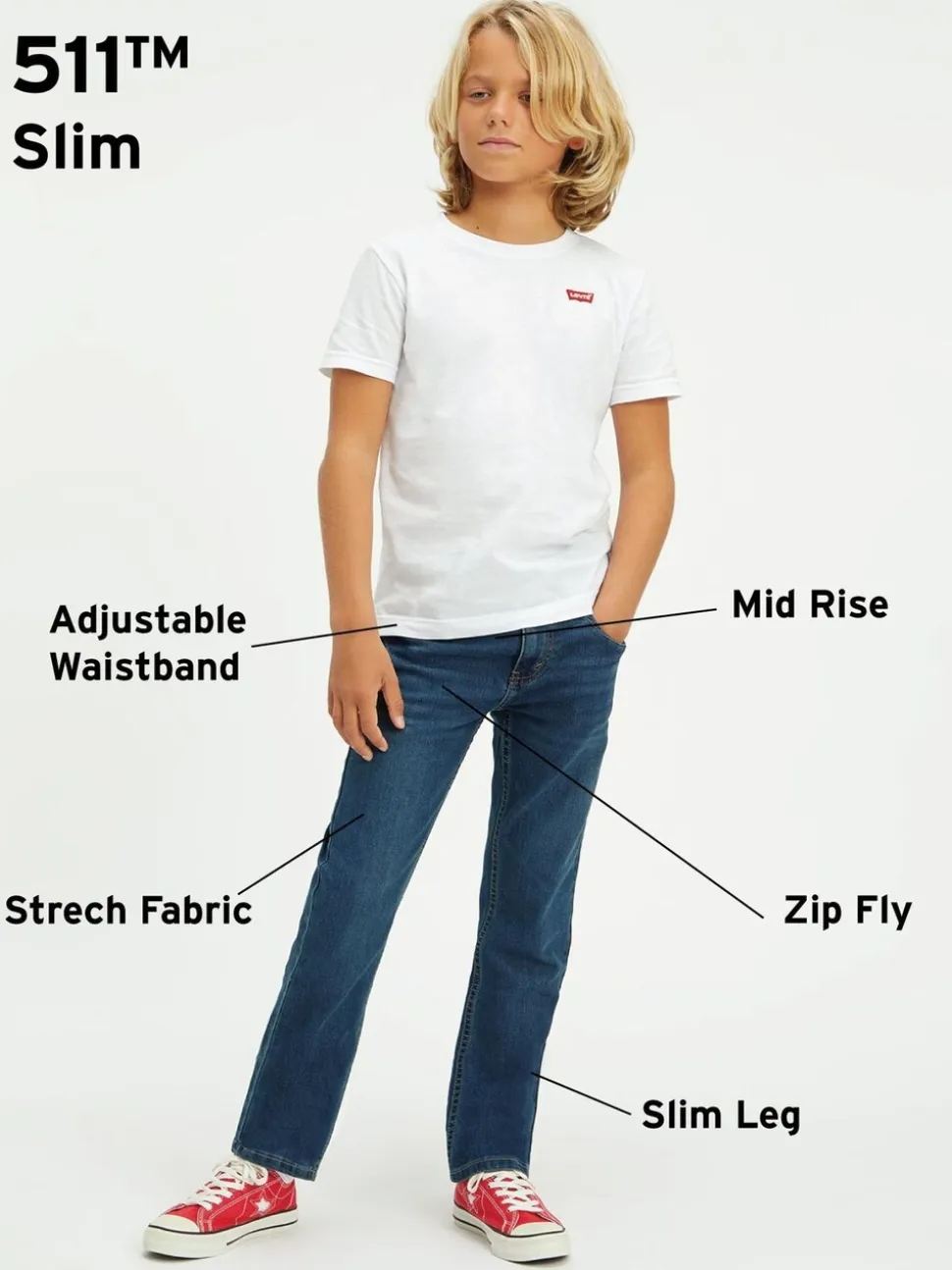 Blauw - Levi's® Kids 511 slim fit jeans