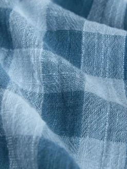 Blauw - Long Sleeve Check Hooded Shirt (3mths-7yrs)