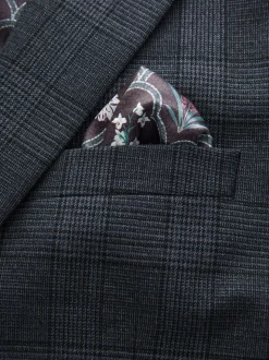 Blauw - Maatgesneden kostuum met ruit: colbert