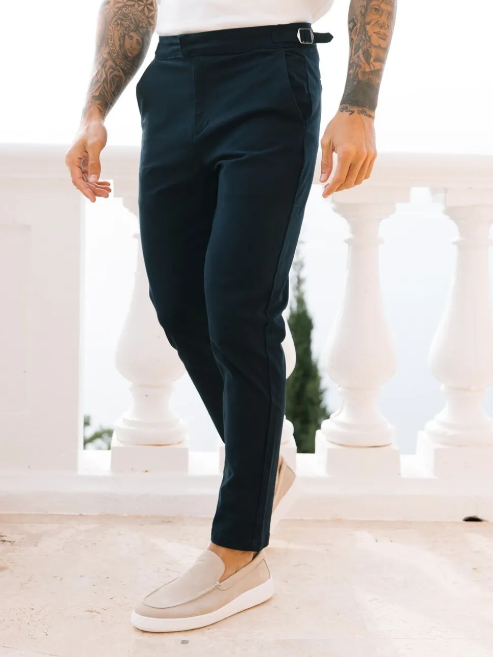 Blauw - MAUVAIS Beaufort stretchy chino's