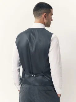 Blauw - Merino Wool Blend Suit Waistcoat