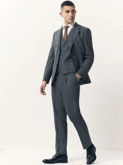 Blauw - Merino Wool Blend Suit Waistcoat