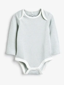 Blauw - MORI Lange Mouw Envelope Hals Bodysuit