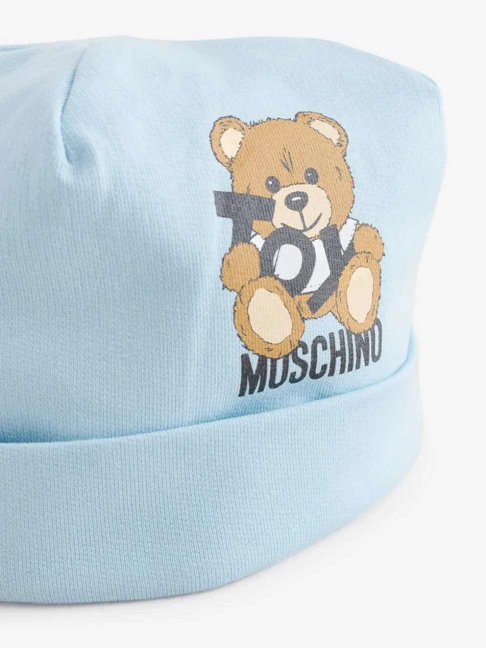 Blauw - Moschino Baby Logo Sleepsuit, Hat & Bib Giftset With Giftbox