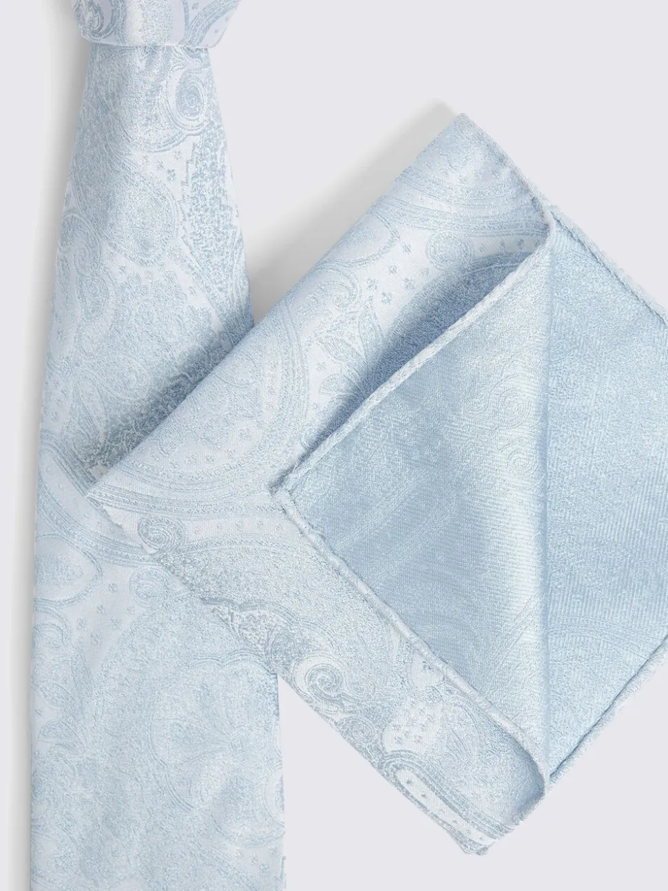 Blauw - MOSS Bruiloft Paisley Stropdas