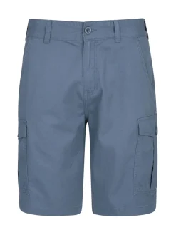 Blauw - Mountain Warehouse Mens Lakeside 100% Cotton Cargo Shorts
