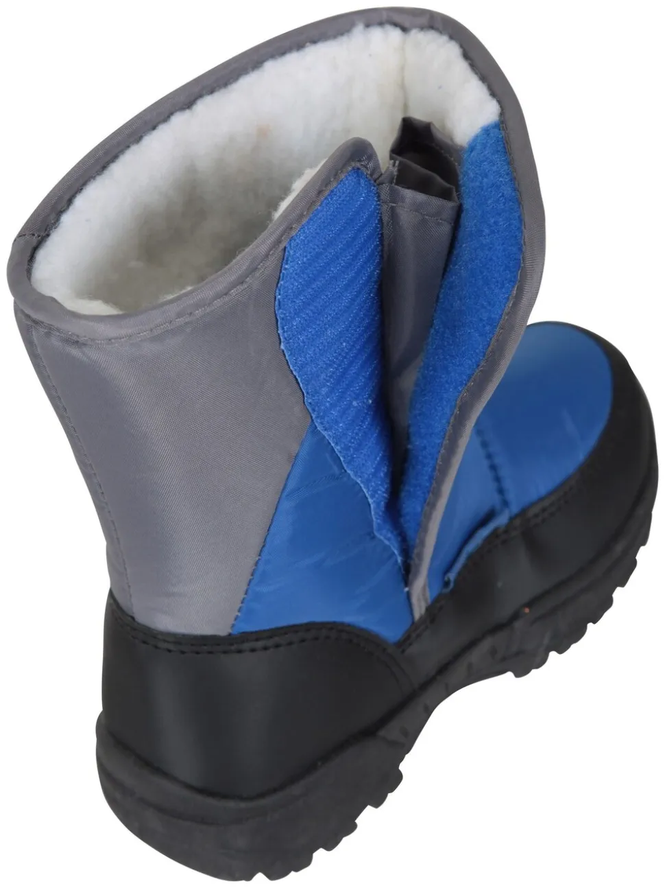 Blauw - Mountain Warehouse Caribou kindersneeuwlaarzen met enkele streep, sherpa voering en aangepaste pasvorm