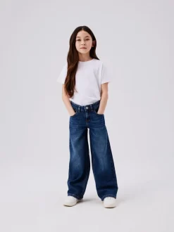 Blauw - Name It jeans met wijde pijpen