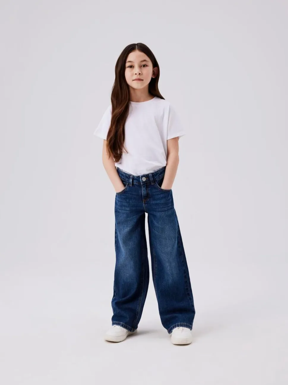 Blauw - Name It jeans met wijde pijpen