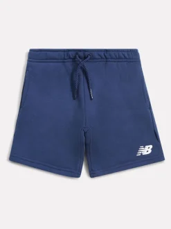 Blauw - New Balance Kids Brush Back Stacked Logo Shorts