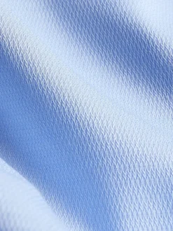 Blauw - Normale Pasvorm - Onderhoudsvriendelijk, getextureerd, slim fit overhemd met enkele manchet