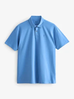 Blauw - Normale Pasvorm - Set van 5 jersey poloshirts met korte mouwen