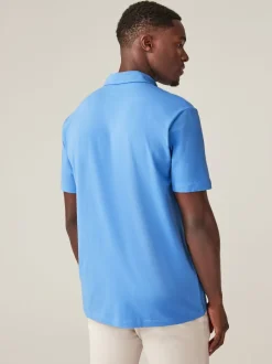 Blauw - Normale Pasvorm - Set van 5 jersey poloshirts met korte mouwen