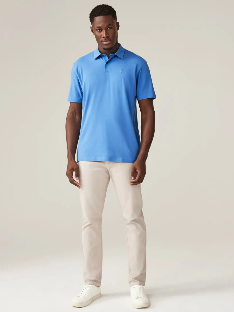 Blauw - Normale Pasvorm - Set van 5 jersey poloshirts met korte mouwen
