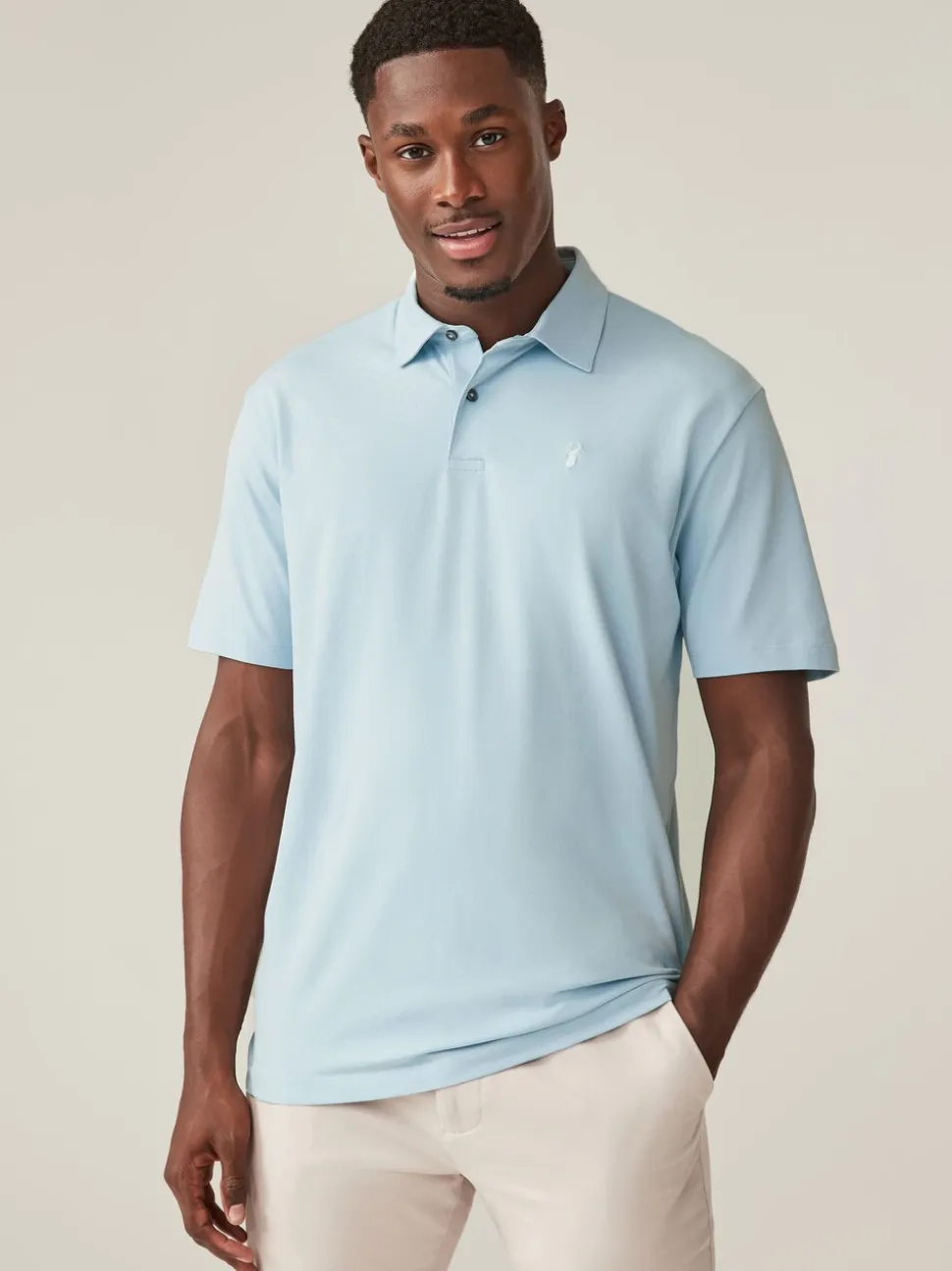Blauw - Normale Pasvorm - Set van 5 jersey poloshirts met korte mouwen