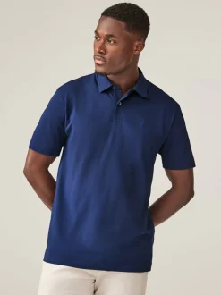 Blauw - Normale Pasvorm - Set van 5 jersey poloshirts met korte mouwen