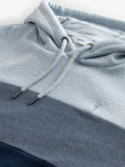 Blauw - Pullover-hoody - Sweatshirt met colourblocking