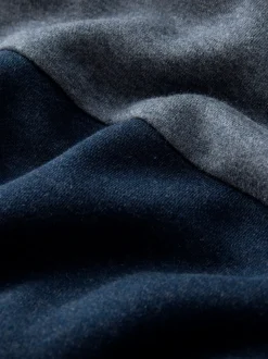 Blauw - Pullover-hoody - Sweatshirt met colourblocking