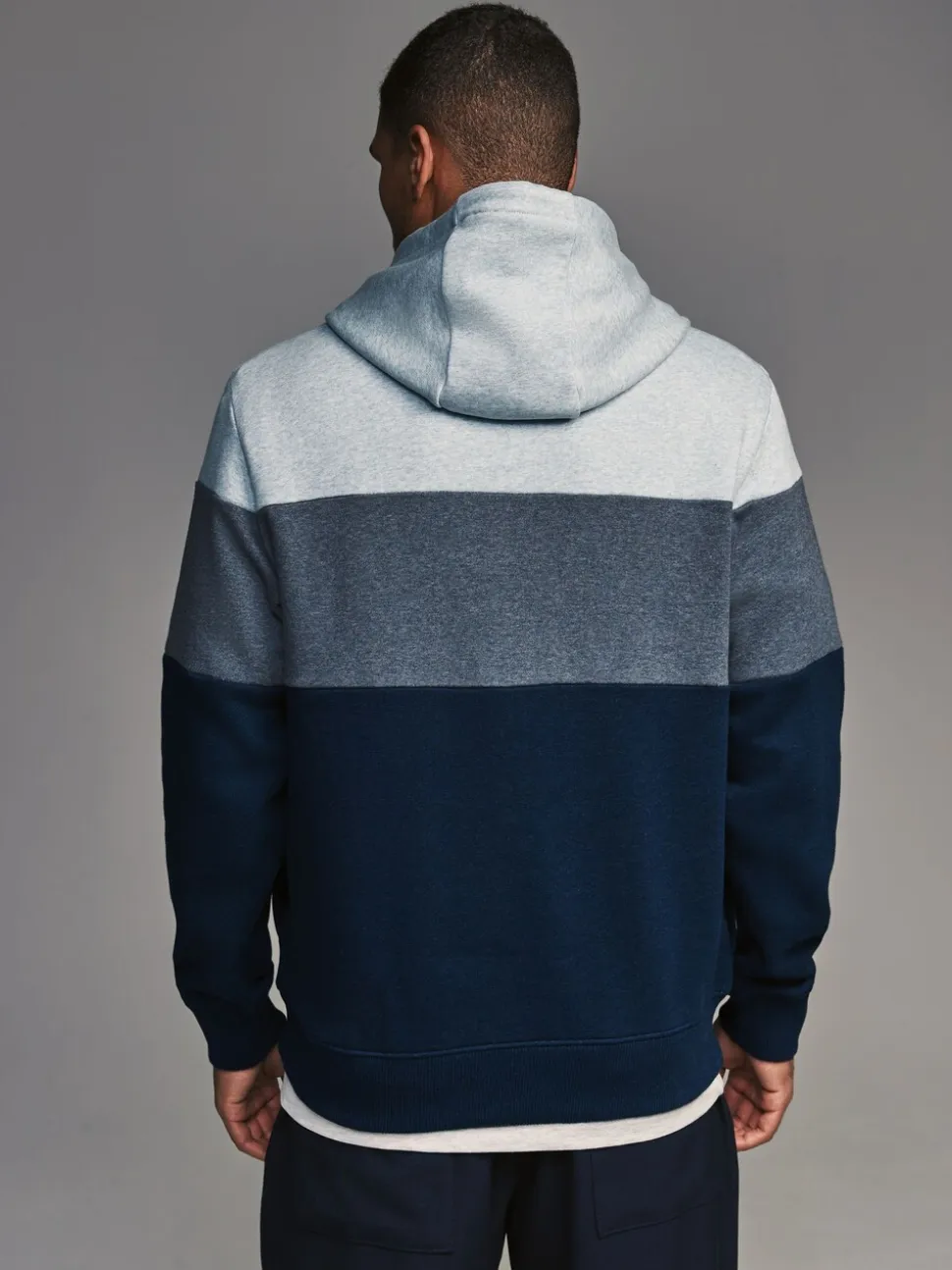 Blauw - Pullover-hoody - Sweatshirt met colourblocking