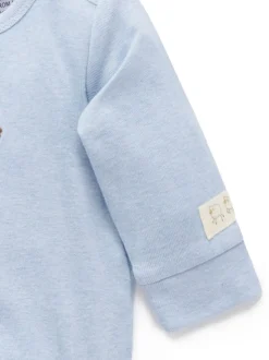 Blauw - Purebaby Appliqué Bodysuit