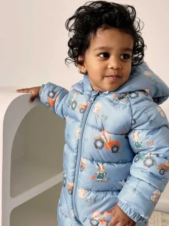 Blauw - Purebaby Showerproof Padded Puffer Pramsuit