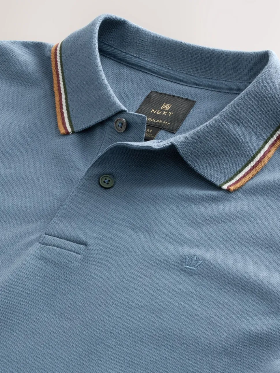 Blauw - Regular fit poloshirt met korte mouwen en contrasterende randen