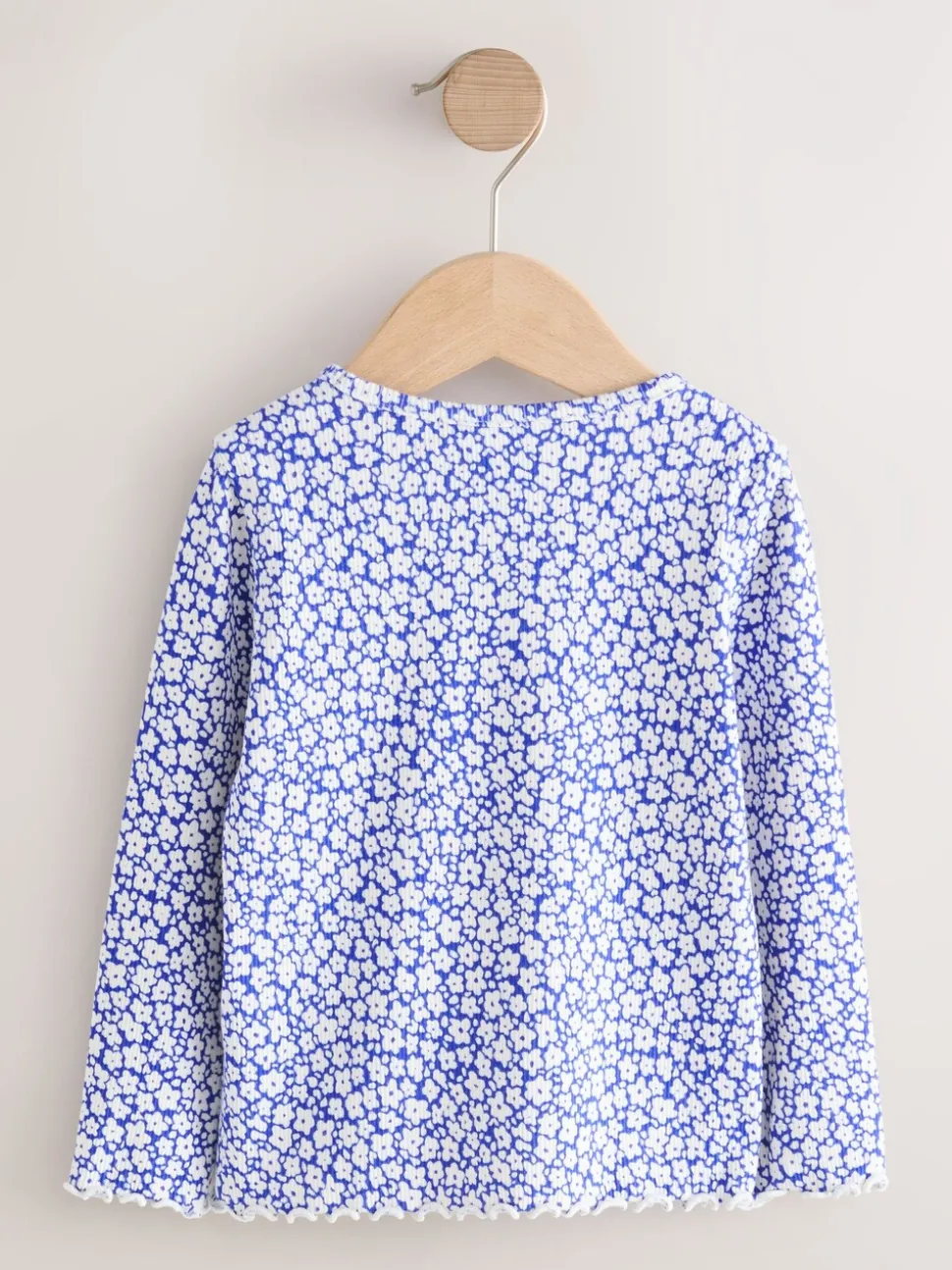 Blauw - Rib Long Sleeve Top (3mths-7yrs)