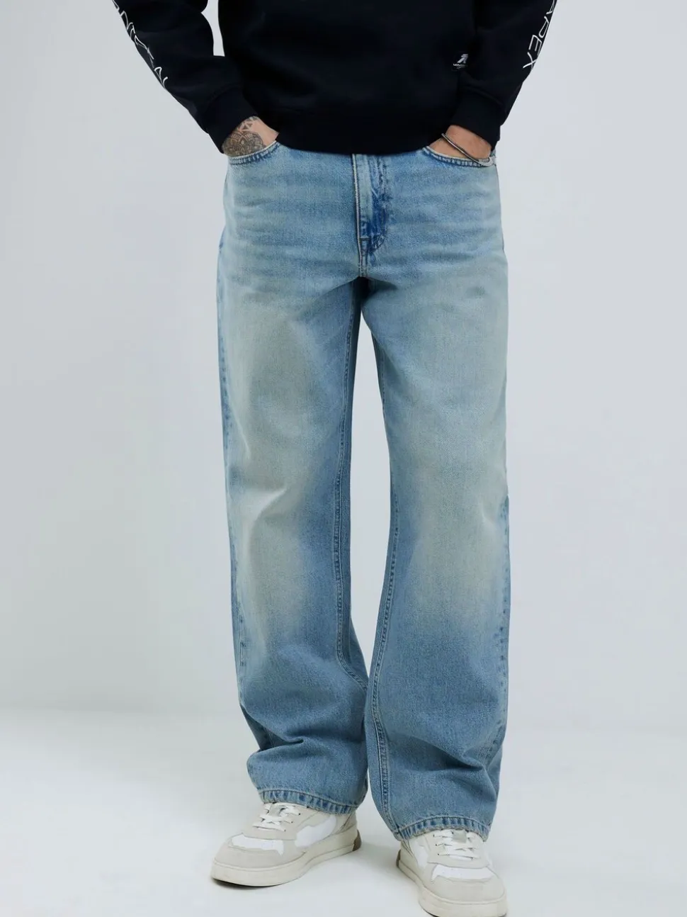 Blauw - River Island Loose Fit Washed Jeans