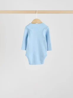 Blauw - Rompertjes met lange mouwen
