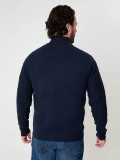 Blauw - Saltwell Mini Cable Knit Quarter Zip Jumper