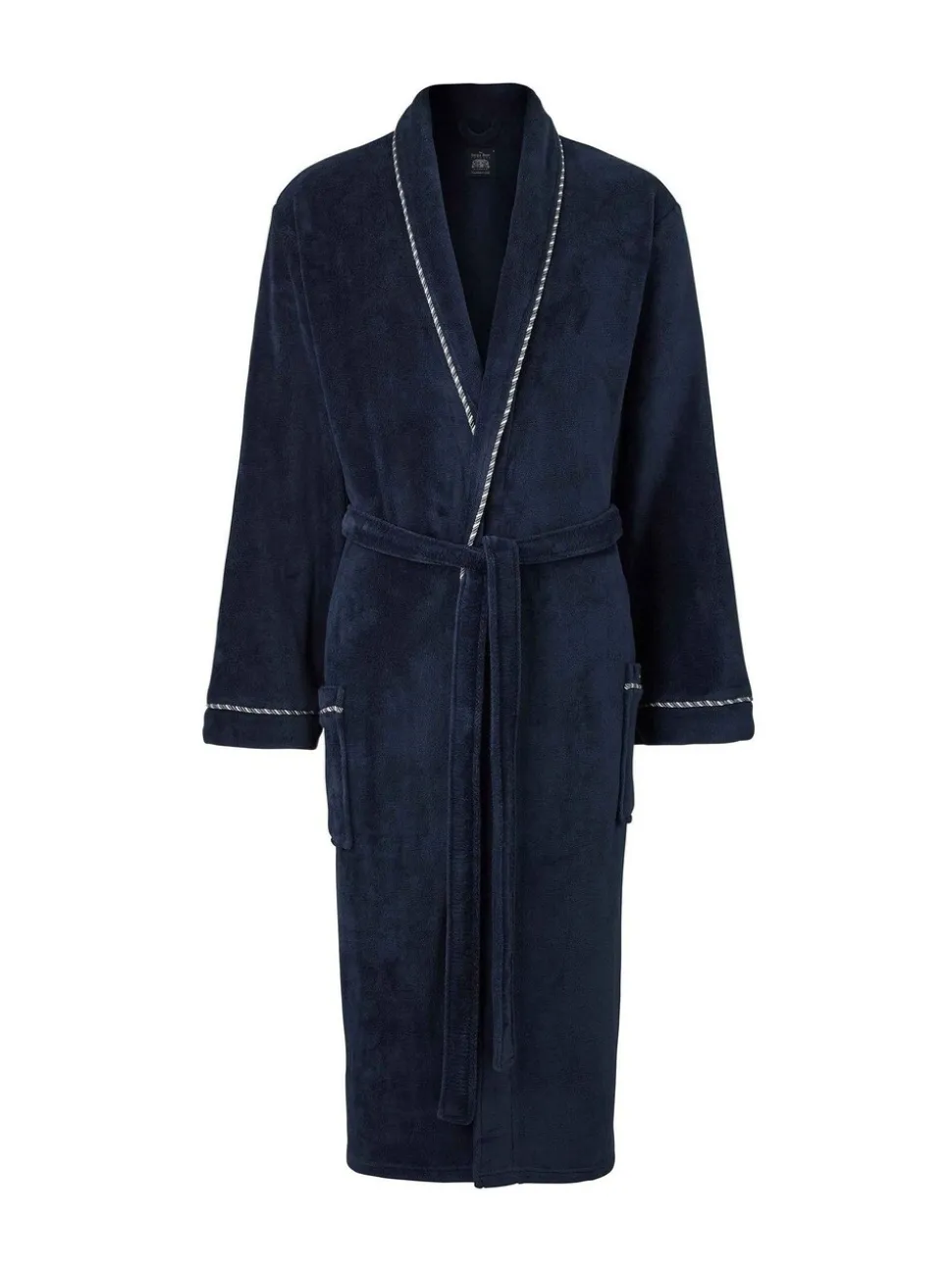 Blauw - Savile Row Company Lightweight Soft Fleece Rope Edge Dressing Gown