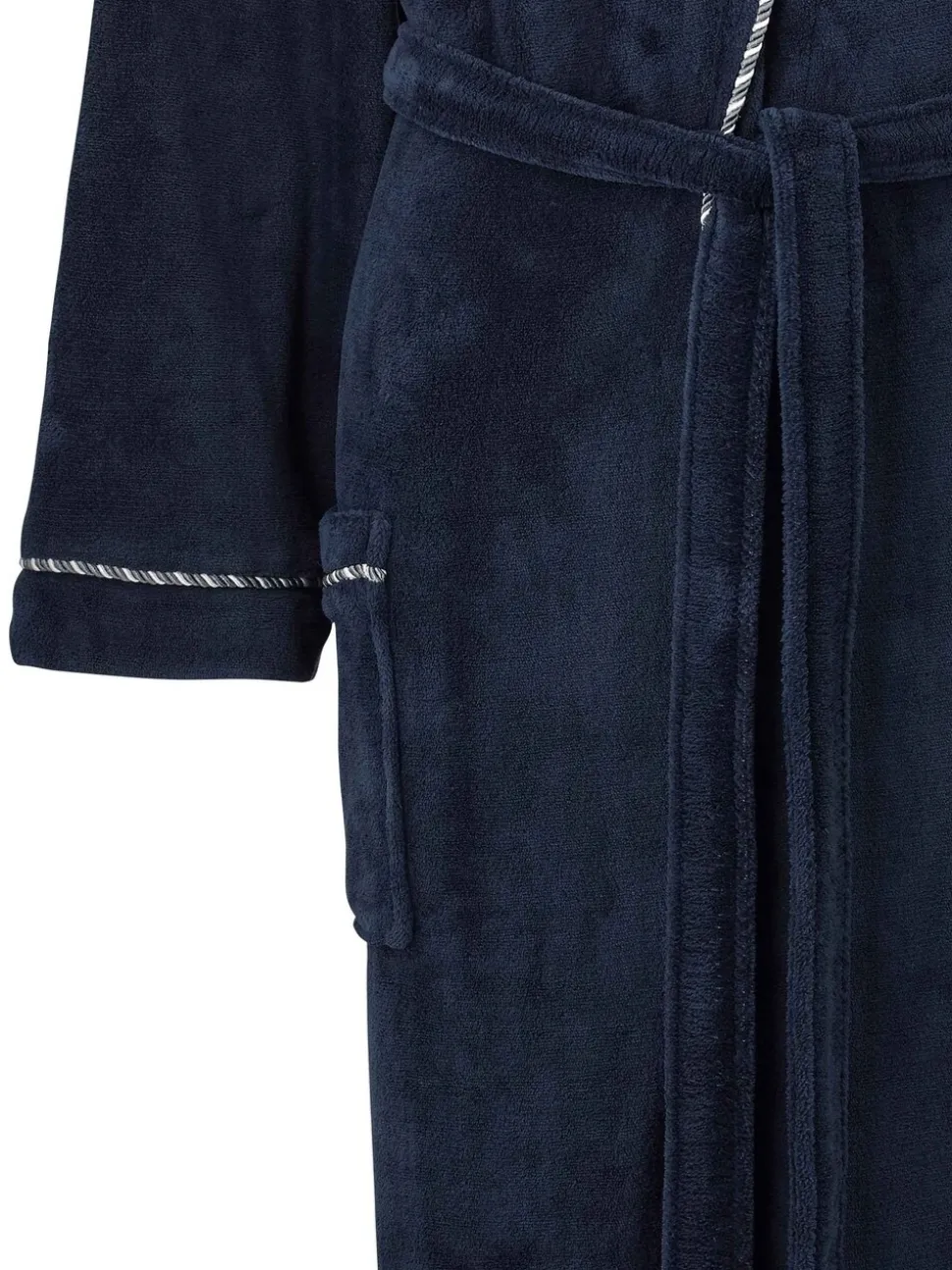 Blauw - Savile Row Company Lightweight Soft Fleece Rope Edge Dressing Gown