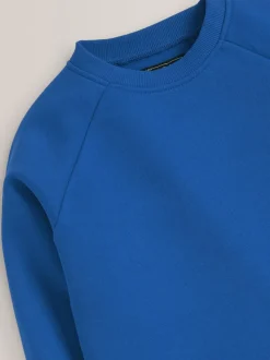 Blauw - Schoolsweater met ronde hals (3-16jr)