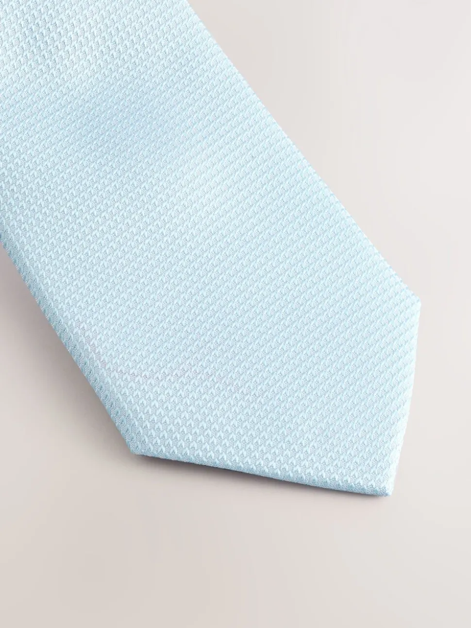 Blauw - Set met textuurrijke stropdas en pochet