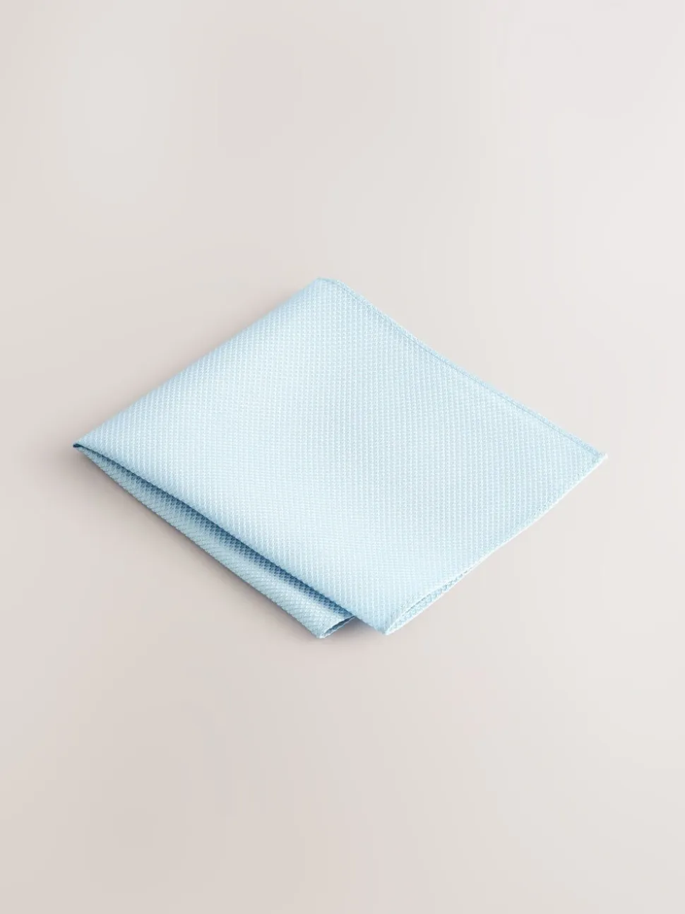 Blauw - Set met textuurrijke stropdas en pochet