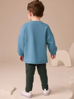 Blauw - Set met top met lange mouwen en legging (3 mnd-7 jr)