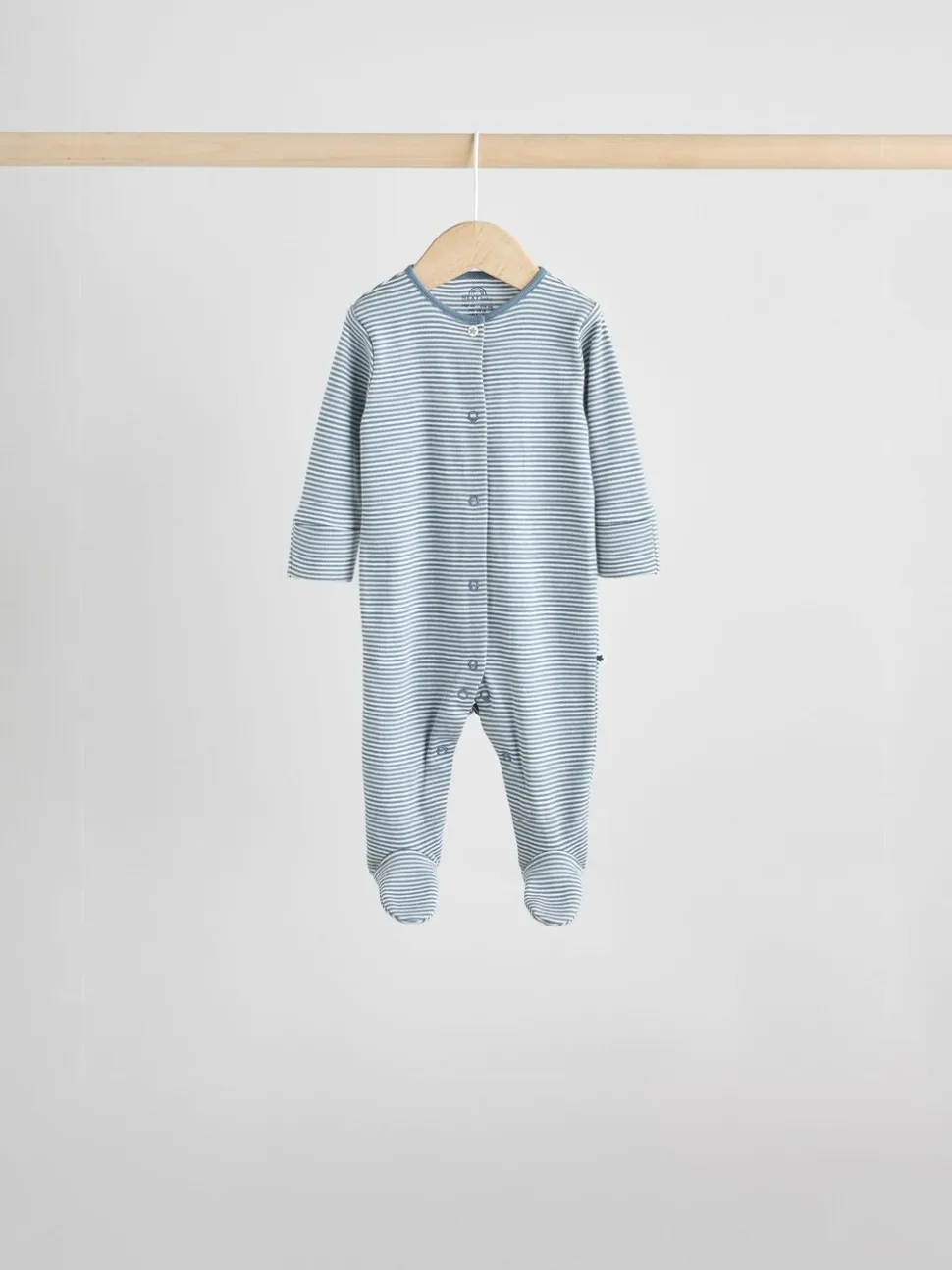 Blauw - Set van 7 Baby Popper-slaappakjes (0mnd-2jr)