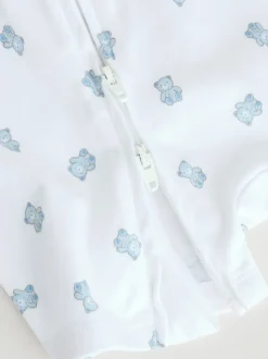 Blauw - Set van 3 babyrompertjes met rits (0 mnd-3 jr)