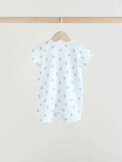 Blauw - Set van 3 babyrompertjes met rits (0 mnd-3 jr)