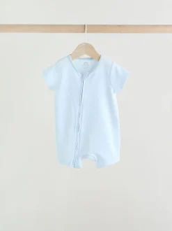 Blauw - Set van 3 babyrompertjes met rits (0 mnd-3 jr)
