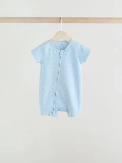 Blauw - Set van 3 babyrompertjes met rits (0 mnd-3 jr)